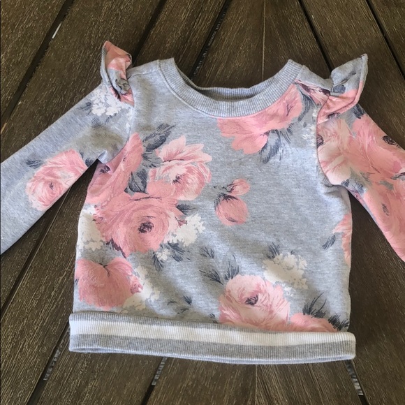 Janie and Jack Other - Janie & Jack Floral Ruffle Sweatshirt